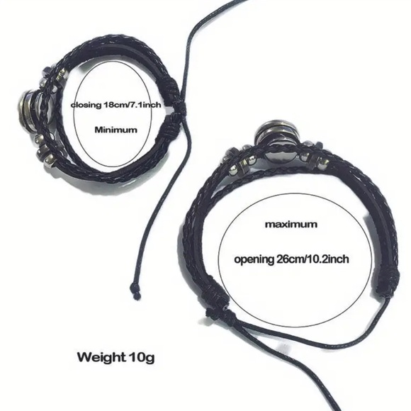 Black and Silver Virgo Zodiac Bracelet. - Picture 6 of 7